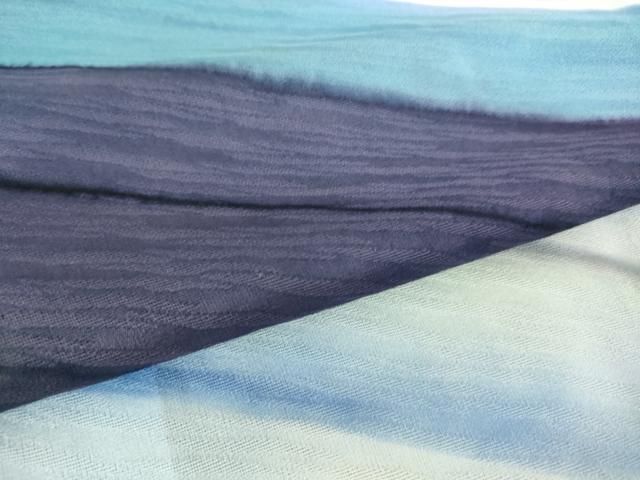 平和屋着物▽長羽織 スリーシーズン 春夏秋 塵除け 紋紗 斜縞 暈し染め