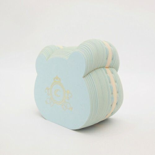 (まとめ）#クルーシャル 付箋 マカロン付箋 クマ light blue S180019B 【×15セット】