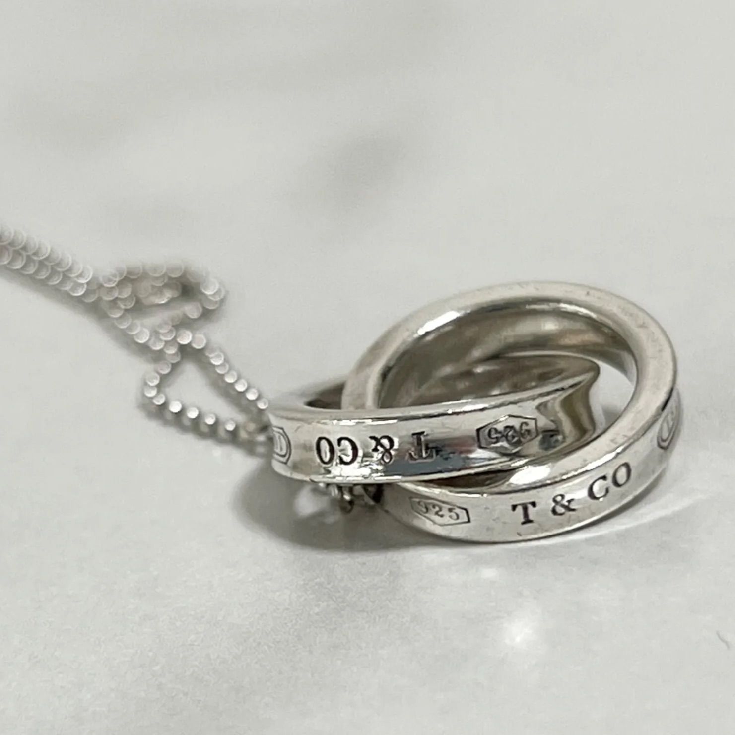 ティファニー TIFFANY & Co ダブルリング ネックレス インター