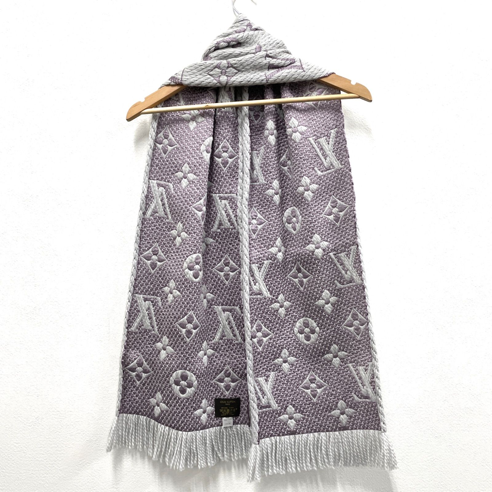 ルイヴィトン マフラー エシャルプ ロゴマニア ライラック グレー