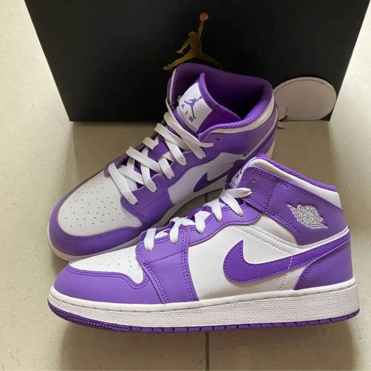 235 NIKE ナイキ エア ジョーダン 1 ミッド GS パープル ヴェノム