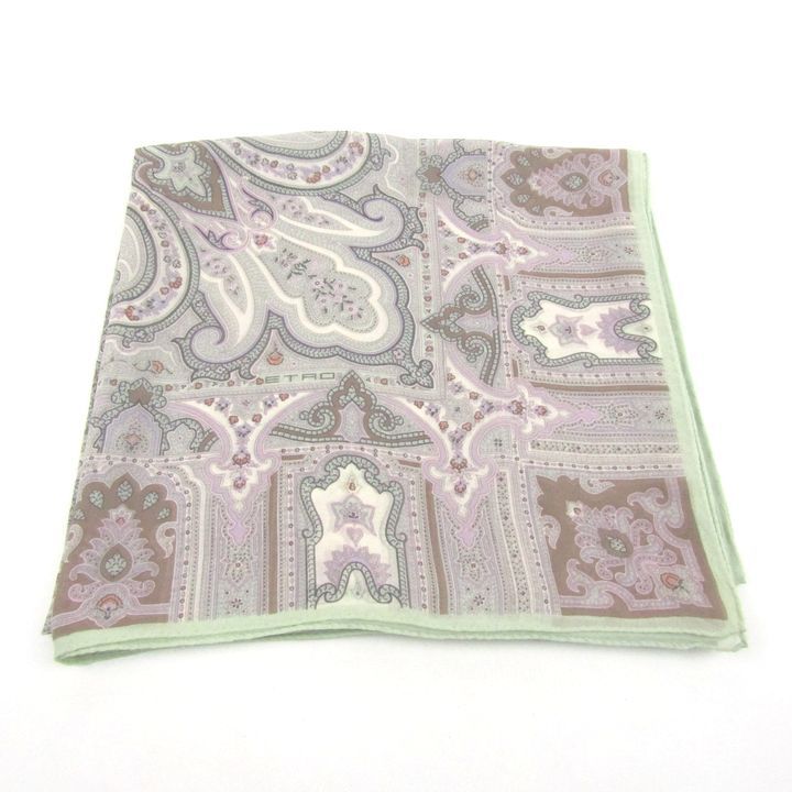 エトロ スカーフ ストール シルク イタリア製 ペイズリー柄 大判 ブランド レディース グリーン ETRO