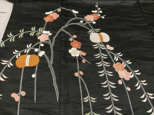 平和屋着物○訪問着 枝垂れ梅 草花文 金彩 正絹 逸品 DAAQ3096ps