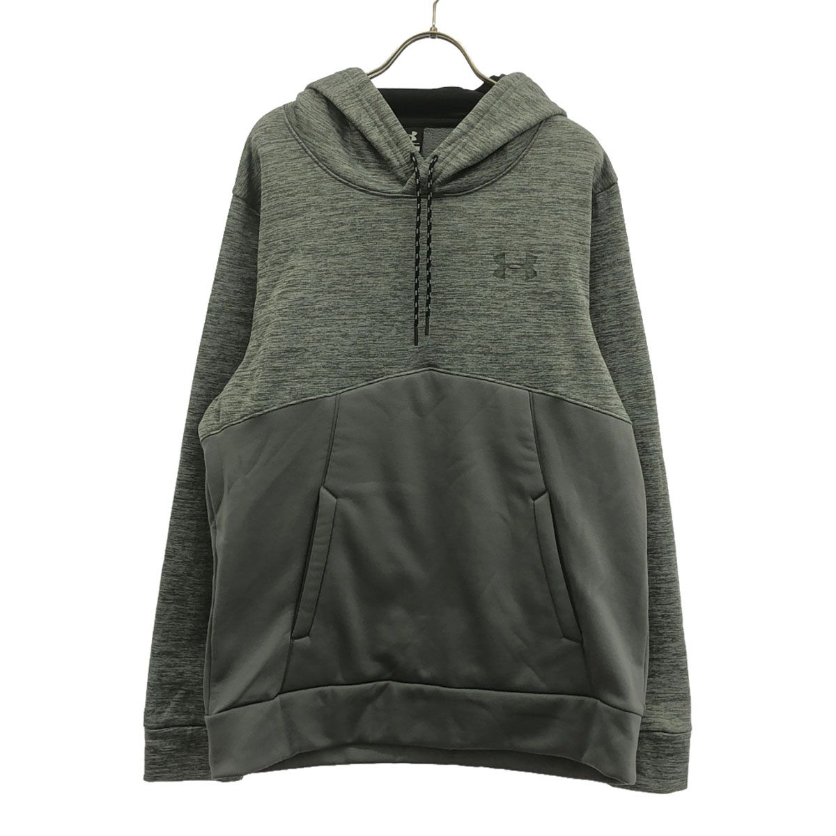 UNDER ARMOUR アンダーアーマー 長袖 スウェットパーカー LG グレー 裏起毛 プルオーバー メンズ 古着