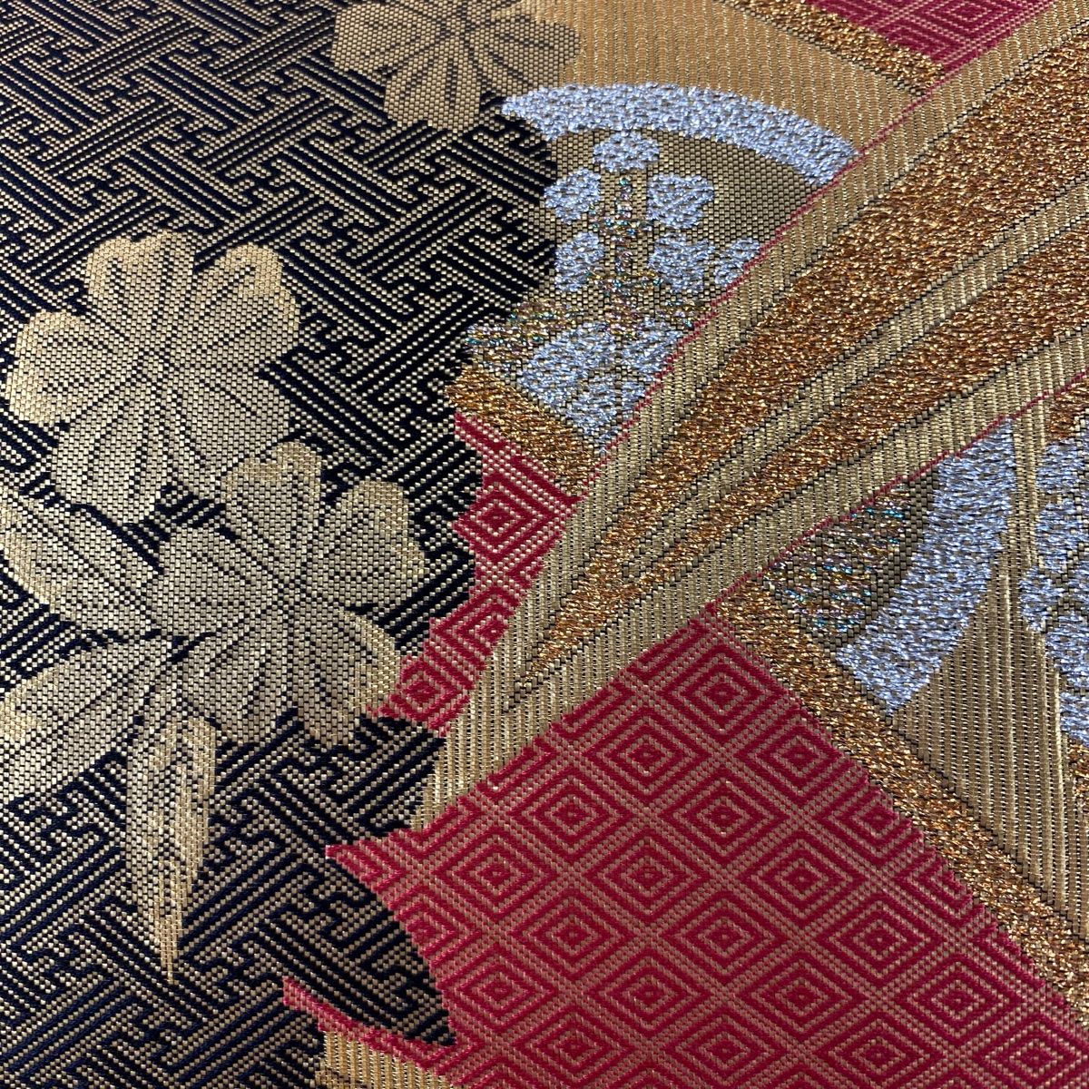 409my2◇結城紬 証紙 刺繍 金銀彩 バロック 洋風 全通 袋帯◇美品 楽天市場】【Prices down2】手織真綿紬 袋帯 未仕立て 洒落「淡