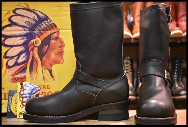 【7D 箱付 美品 PT83 黒タグ 94年】Chippewa チペワ 27863 エンジニア 黒 ブラック スチールトゥ ブーツ HOPESMORE【EJ177】