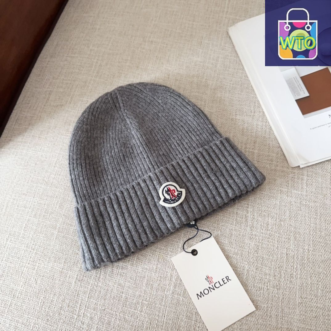 MONCLER グレー ニット帽 MONCLER - 【国内正規品】モンクレール MONCLER ニットキャップ