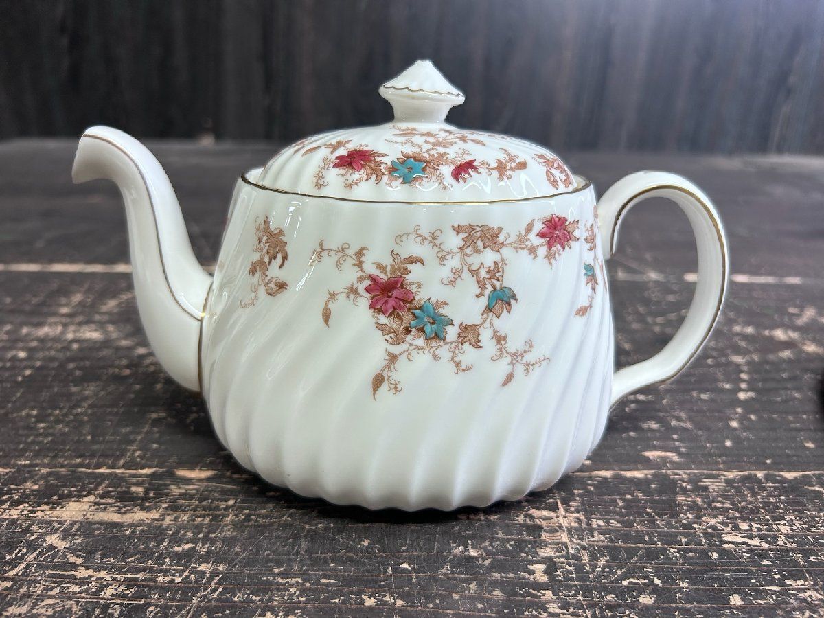 F2849 MINTON アンセストラル ティーポット ミルクピッチャー 小皿 ティーストレーナー4点セット M3