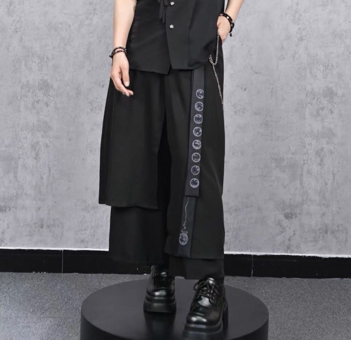 PSYNYXX THICC ジップワイドカーゴパンツ ブラック サブカル地雷