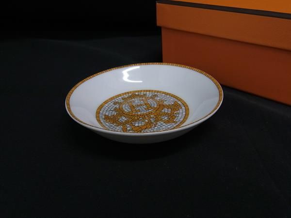 HERMES エルメス モザイク ヴァンキャトル クーペル プレート 小皿 食器 テーブルウェア ホワイト系 BJ7171