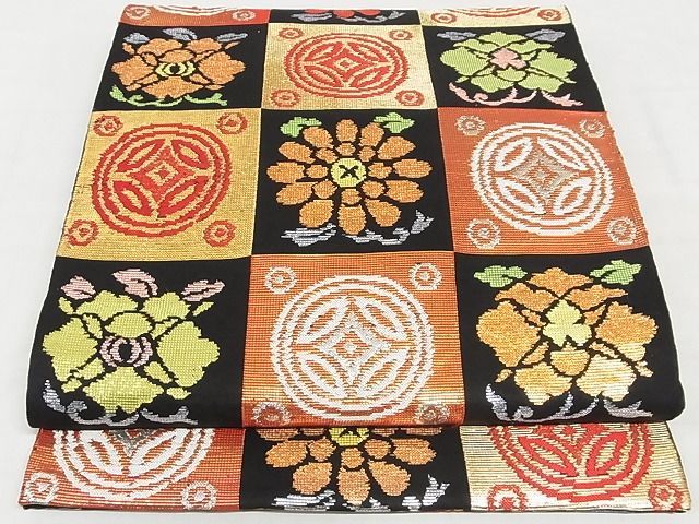 平和屋本店●最高級　龍村平蔵製　本袋帯　遠州錦　黒地　金銀糸　正絹　逸品　KAAA10276kk4 平和屋本店○最高級 龍村平蔵製 本袋帯 遠州錦 黒地 金銀糸 正絹 逸品