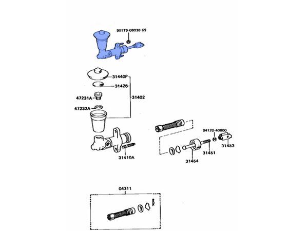 トヨタ 純正 AE 86 ハチロク クラッチ マスター シリンダー レビン トレノ 検 エンブレム グリル ae86 エンジン レストア ドア ルーム ナビ T342