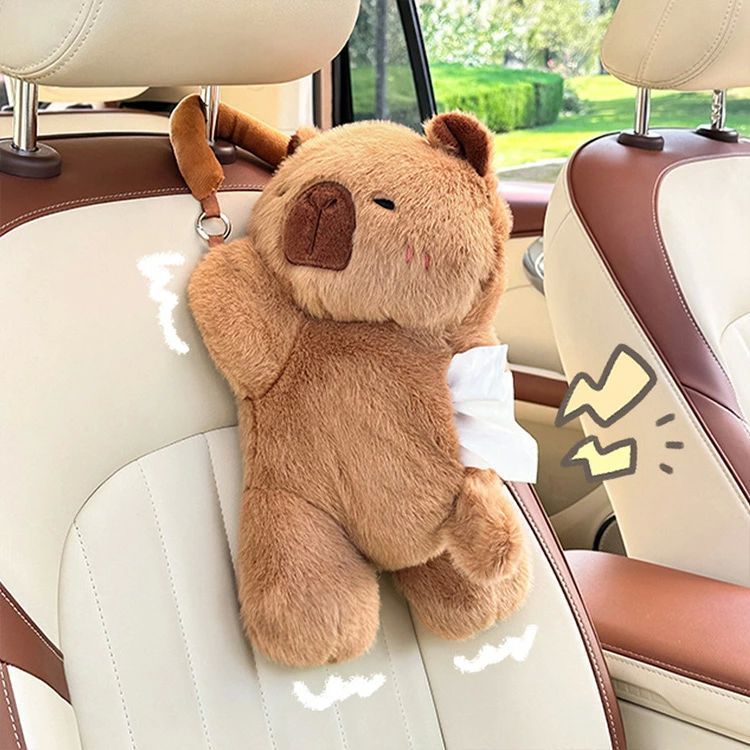 KAPIBARA 車内 ティッシュケース カピバラ おしゃれ ぬいぐるみ 可愛い 動物