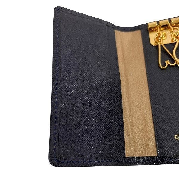 【在庫限りの大特価】 ジバンシィ ネイビー レザー 4連 ブランド小物 キーケース ユニセックス 春／夏商品続々入荷！