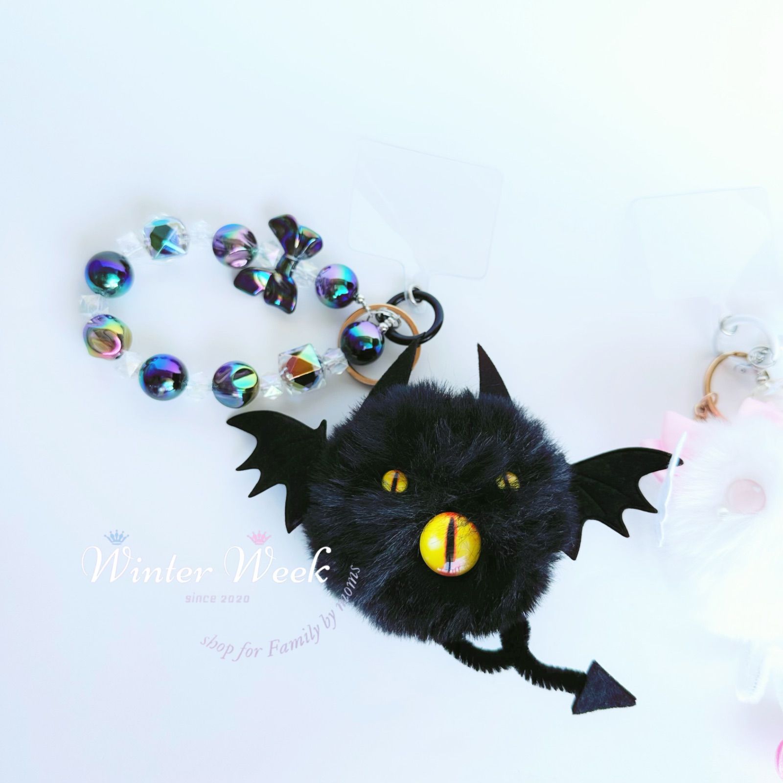 hw09-bk 悪魔 スマホストラップ スマホリング キーホルダー