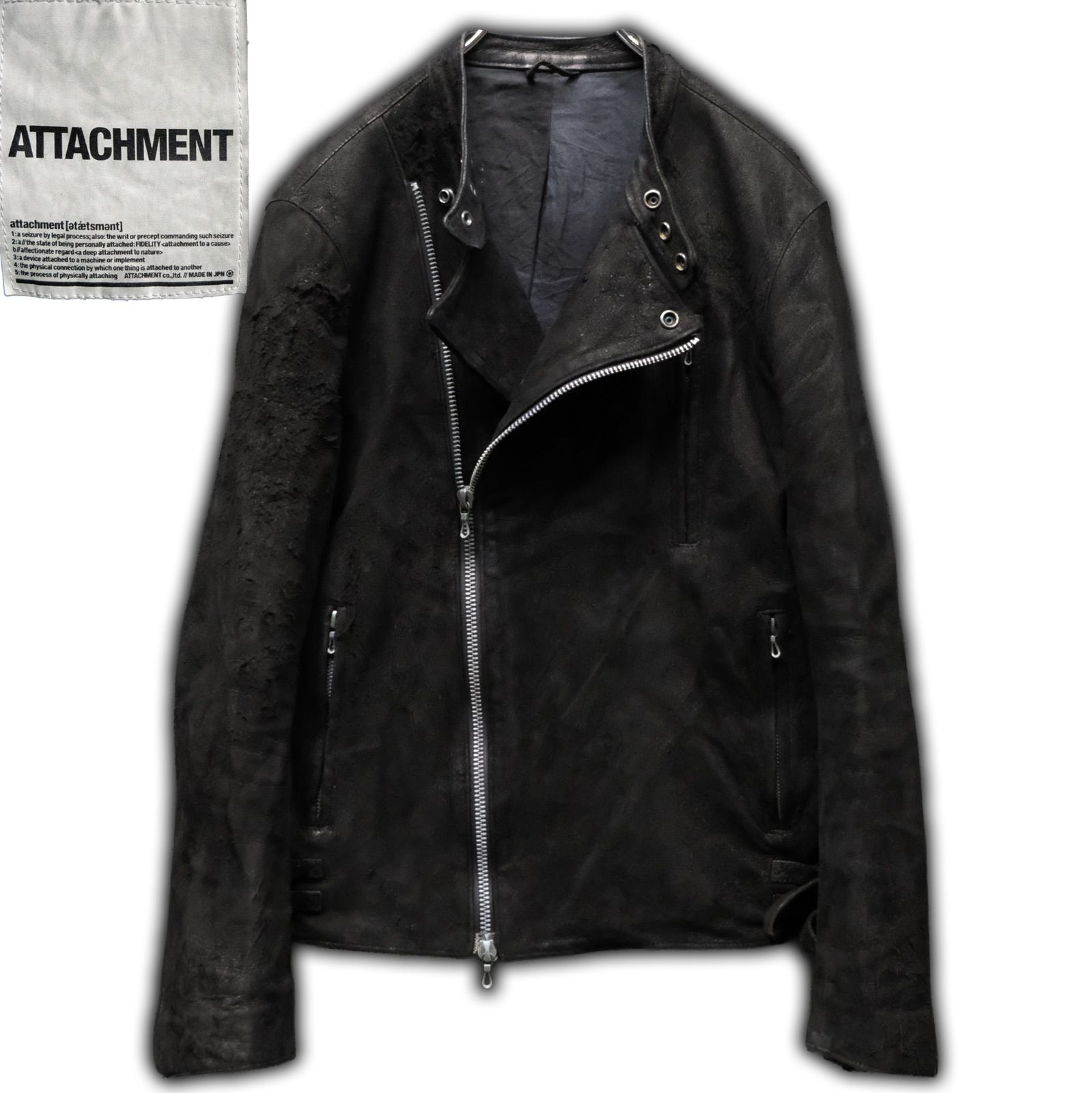 ATTACHMENT アタッチメント セミダブルライダースジャケット レザー