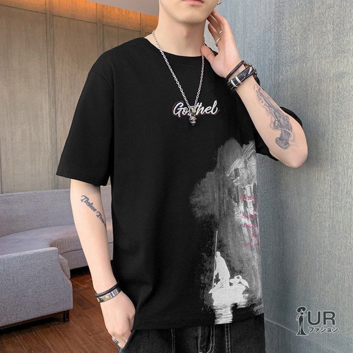 Tシャツ メンズ メンズ ファッション 半袖 Tシャツ 半袖 五分袖