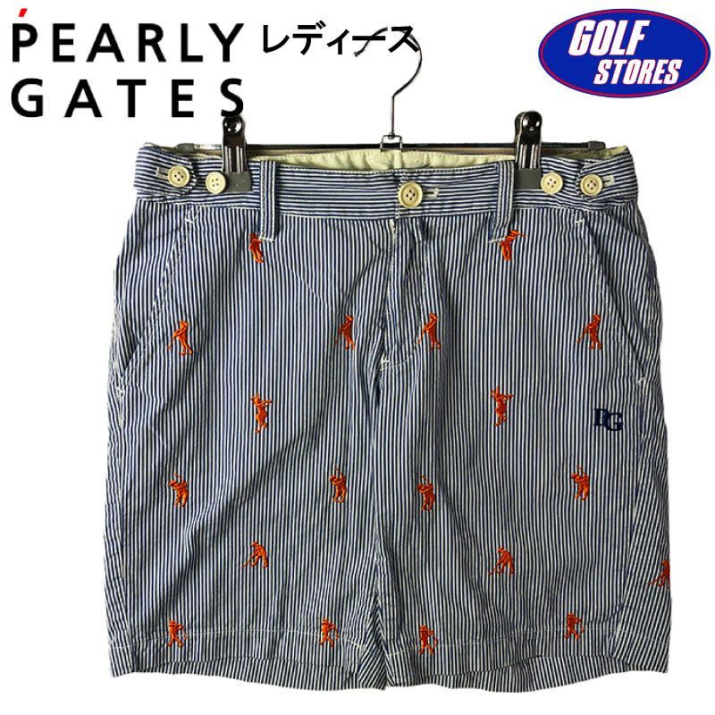 PEARLY GATES パーリーゲイツ ショートパンツ ストライプ柄 ネイビー 0