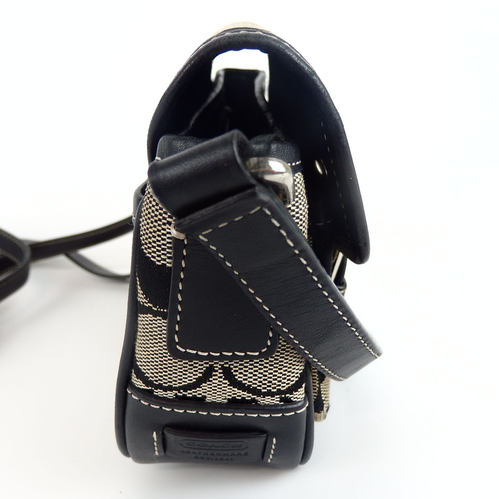 COACH シグネチャー キャンバスレザー ショルダーバッグ ブラック コーチ ショルダーバッグ シグネチャー キャンバス/レザー 8K04