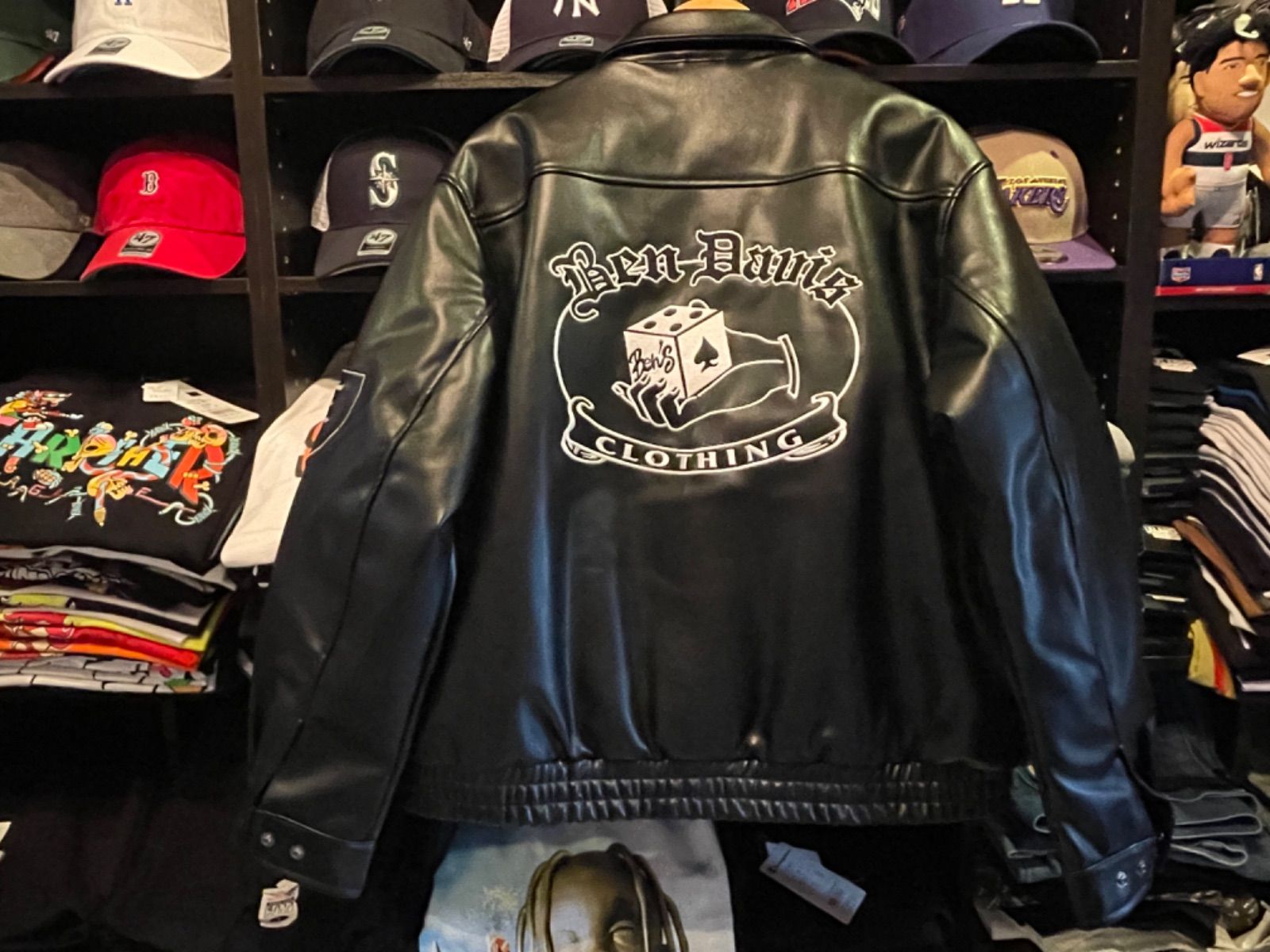 BEN DAVIS(ベンデイビス)BD FAUX LEATHER JACKET / レザー ワッペン