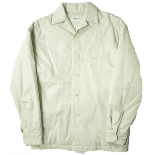 新品 LEMAIRE ルメール 21AW WADDED OVERSHIRT コットンギャバジン シャツジャケット M213 OW185 LF641 46 ALMOND MILK 長袖 開襟 トップス g5792