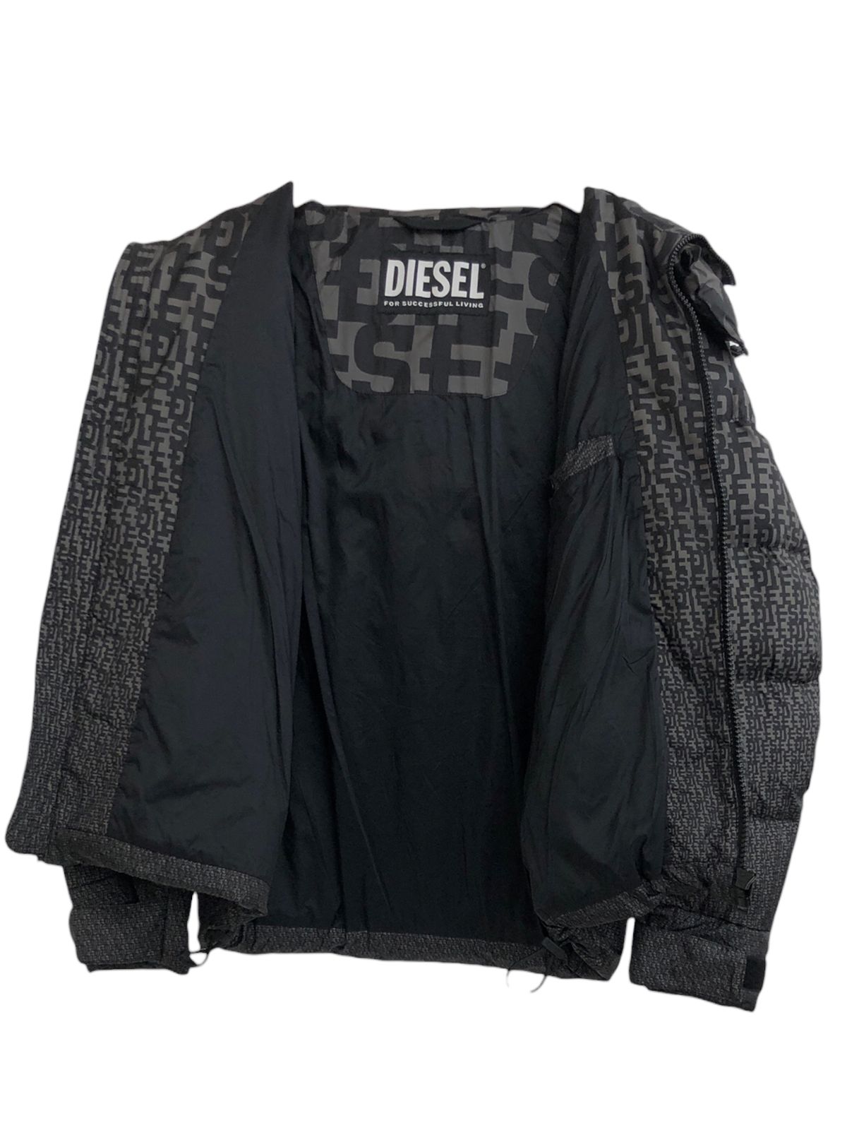 DIESEL (ディーゼル) フーテッドパフジャケット モノグラム 中綿