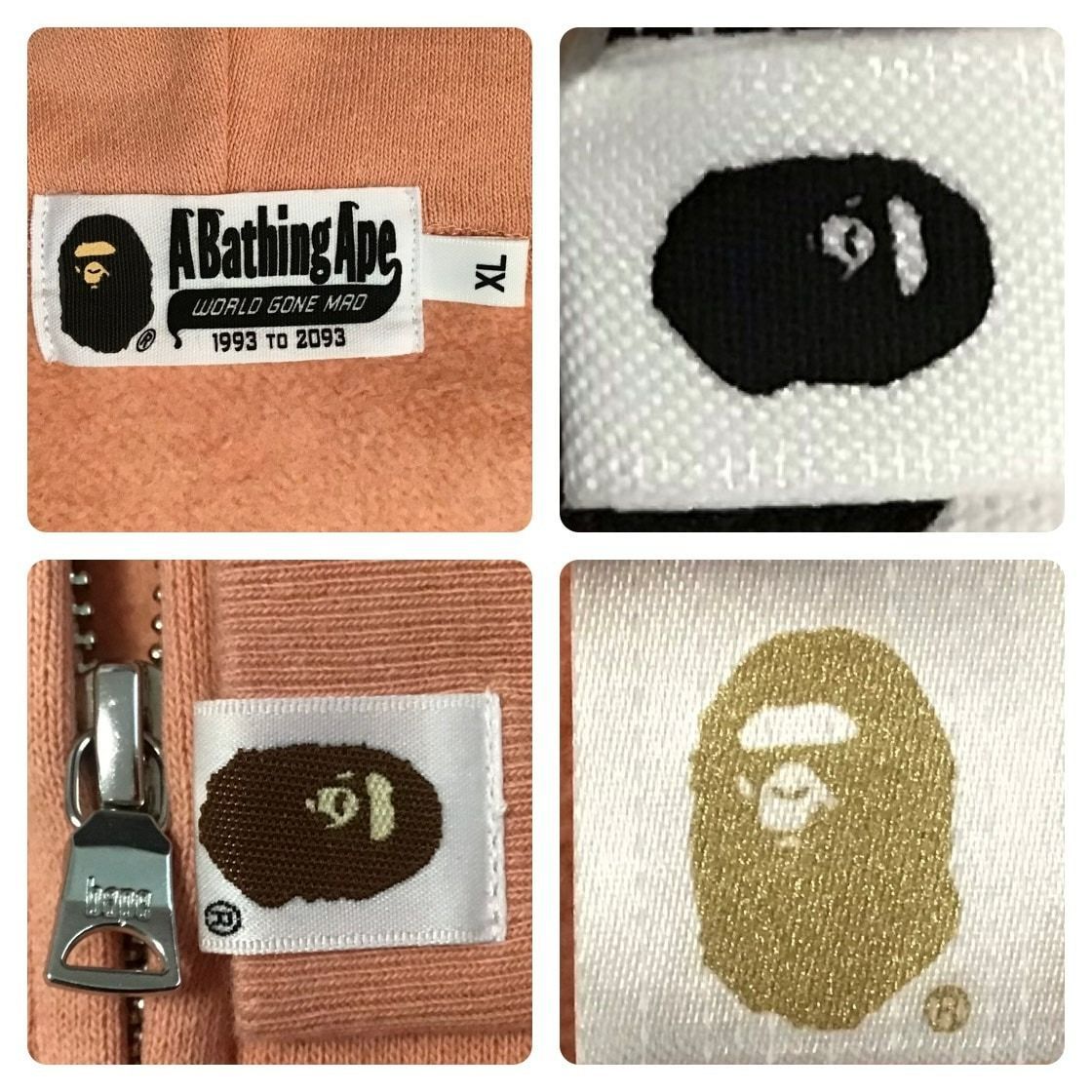 ☆XL☆ タイガー パーカー サーモン ピンク a bathing ape BAPE Tiger  