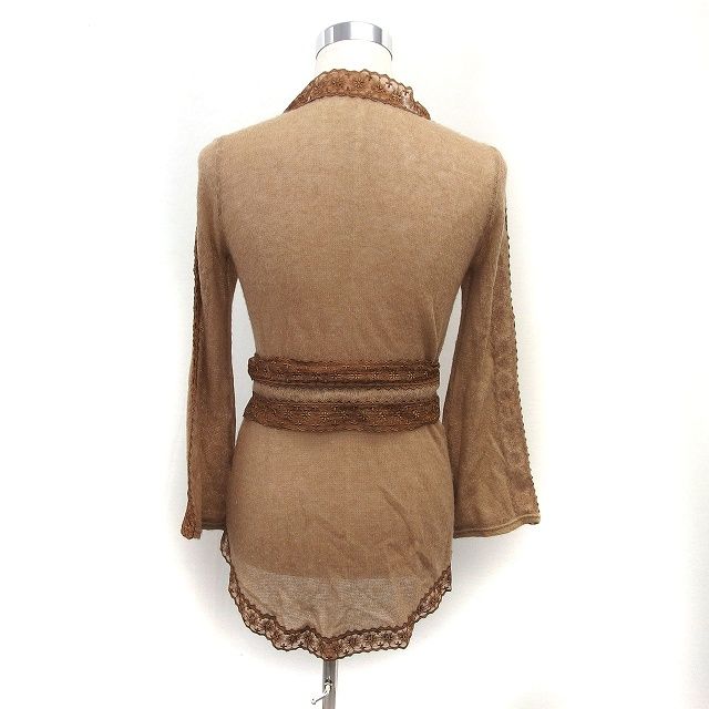 美品グレースコンチネンタル　ニットカーディガン　ブラウン　総柄　36 新品】GRACE continental ブラウンカーディガン 36 セール】 チェック