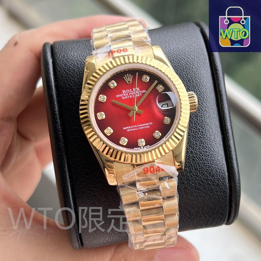 今日特価】ROLEX ロレックス デイトジャスト 31mm 金漸変レッド