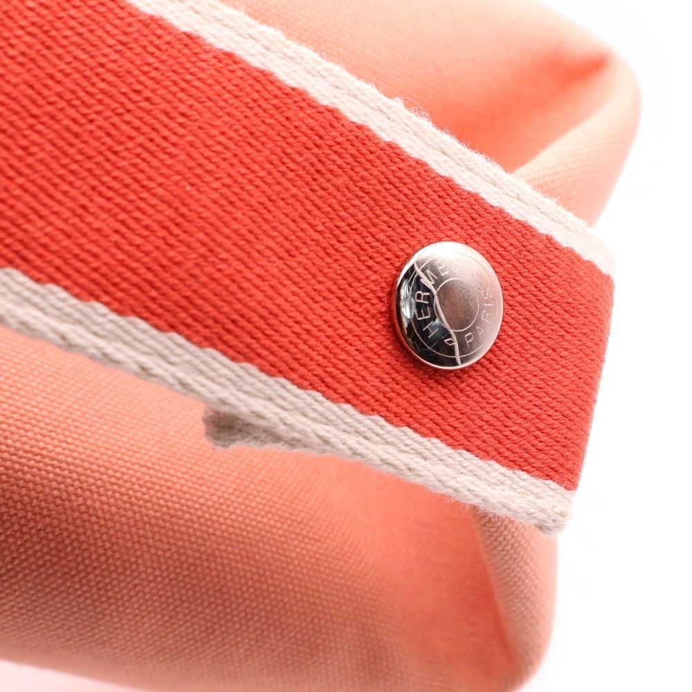 HERMES (エルメス) ブリットアブラックGM グアバ キャンバス ポーチ  