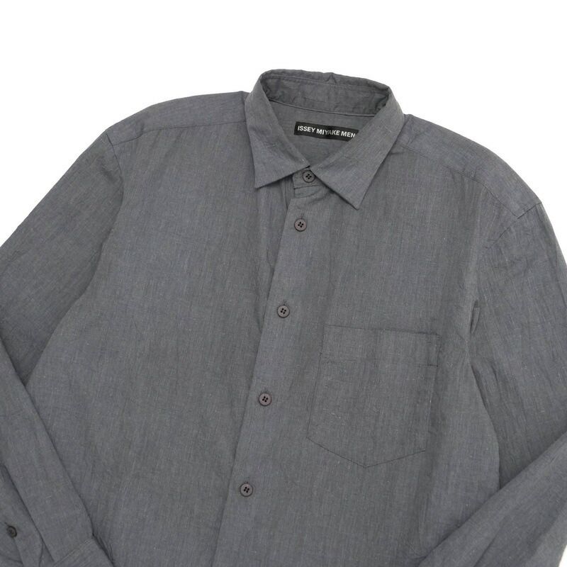 ISSEY MIYAKE MEN グレー 長袖シャツ ISSEY MIYAKE MEN シワプリーツ