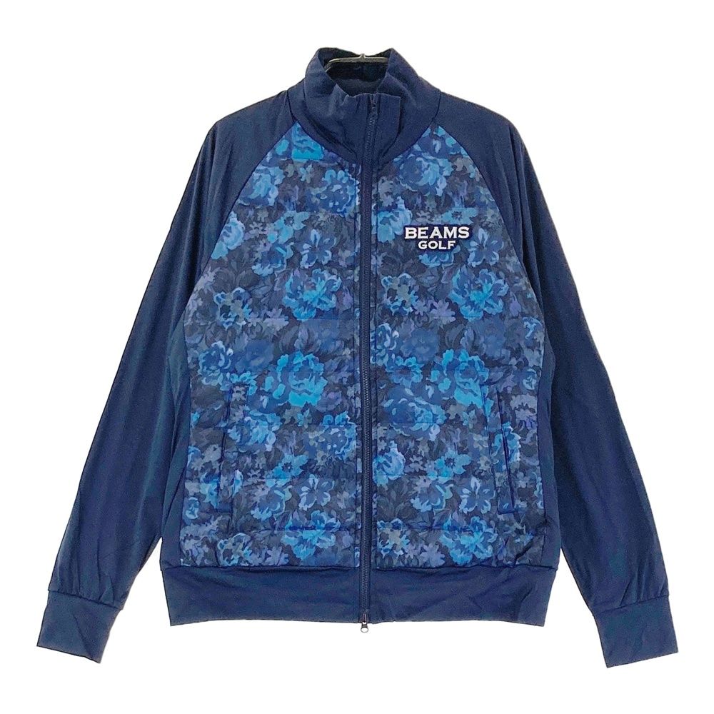 サイズ S BEAMS GOLF ビームスゴルフ ダウン切替 ジップジャケット 花柄 ネイビー系 240101465289 ゴルフウェア レディース ストスト