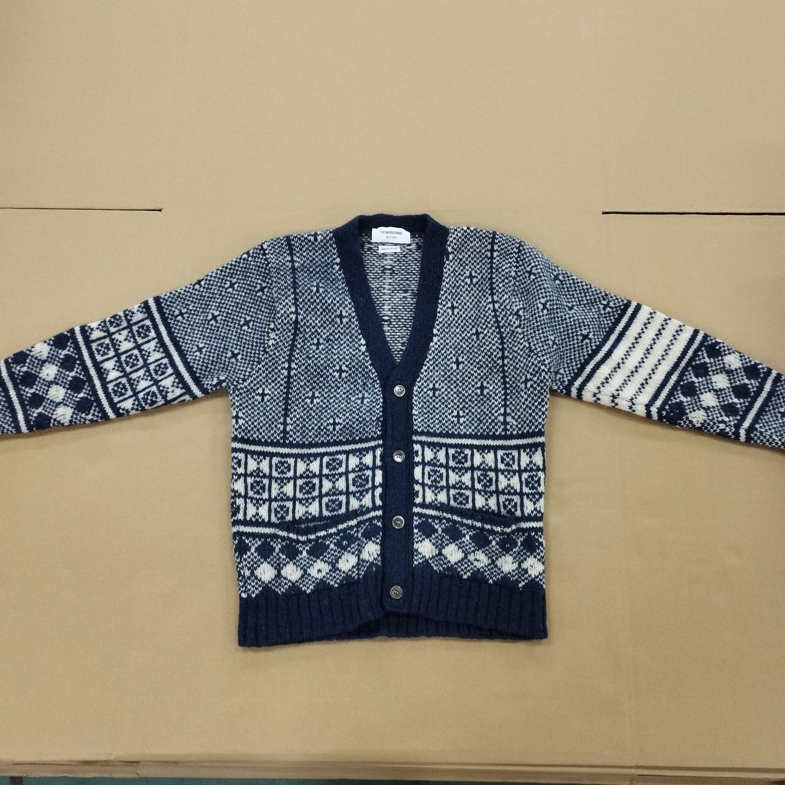 D12776]THOM BROWNE トムブラウン メンズ 4bar ウール ニット 