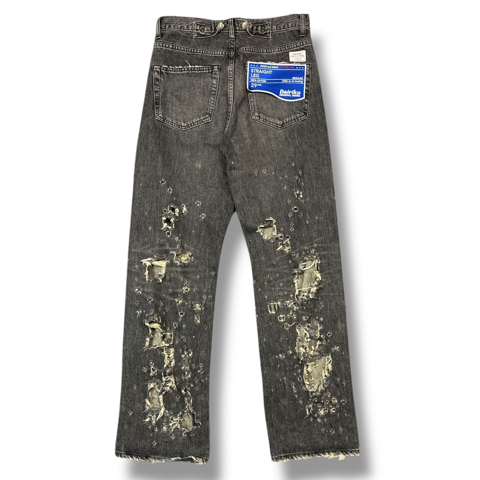 参考上代52800円 DAIRIKU 25SS Damage Straight Denim Pants ダメージ 