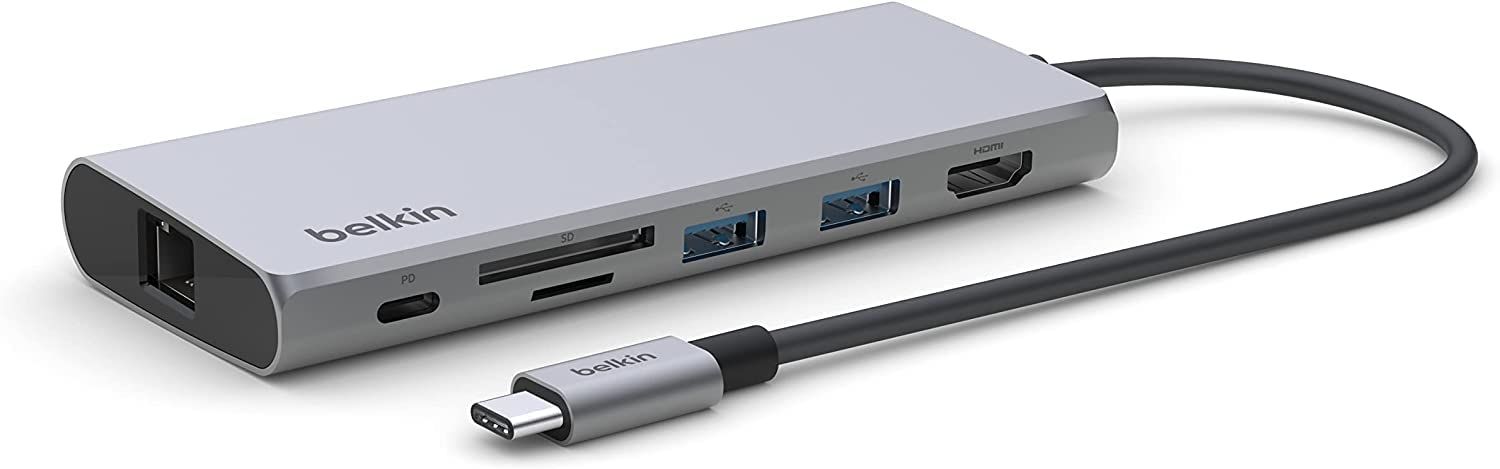 Belkin 7 in 1 USB-C 2.5Gbps イーサネットハブ USB-C PD 100W 4K HDMI SDカード iPad|iPad Pro|iPad mini|MacBook|M1M2 MacBook Pro|M1M2 MacBook