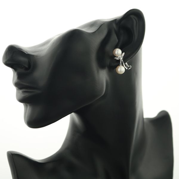 ミキモト イヤリング パール 真珠 7.4-7.8mm ダイヤ ダイヤモンド  