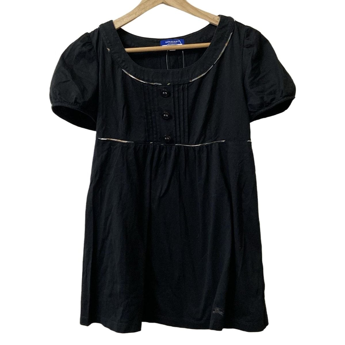 Burberry Blue Label バーバリーブルーレーベル 半袖カットソー サイズ38 M レディース - 黒×ベージュ クルーネック