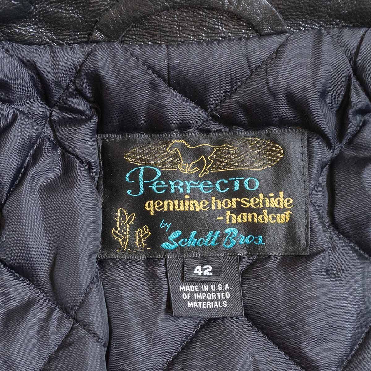 美品】SCHOTT【641HH ホースハイド シングルライダースジャケット】42 