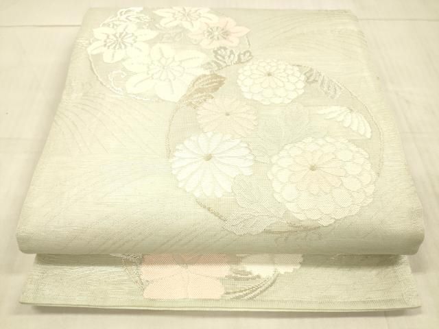 【極アンティーク】袋帯 六通 平安時代の町並み 金銀糸 正絹 ホワイト 極アンティーク】袋帯 六通 平安時代の町並み 金銀糸 正絹 ホワイト