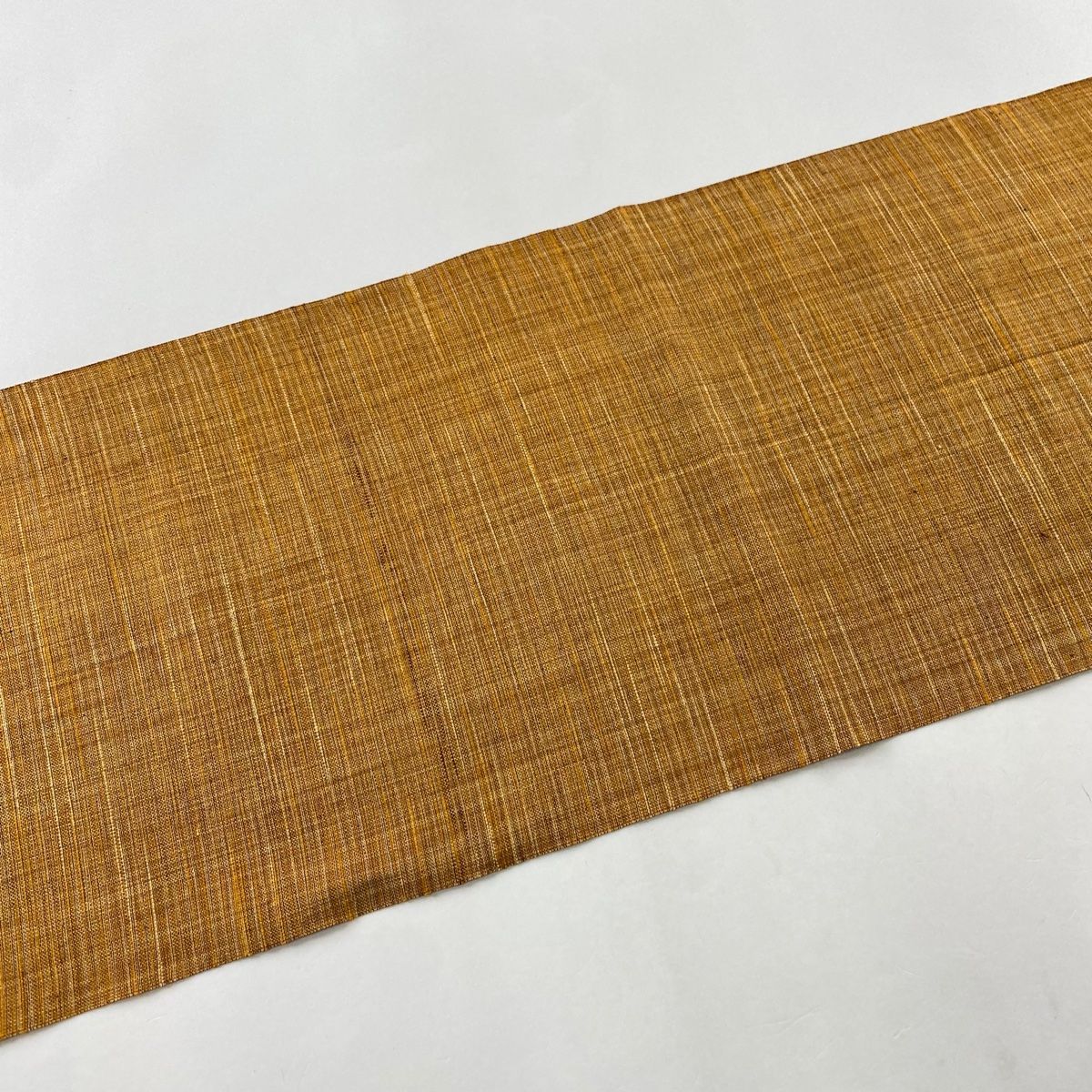名古屋帯 美品 優品 八寸名古屋帯 斜縞 山吹色 正絹 【中古