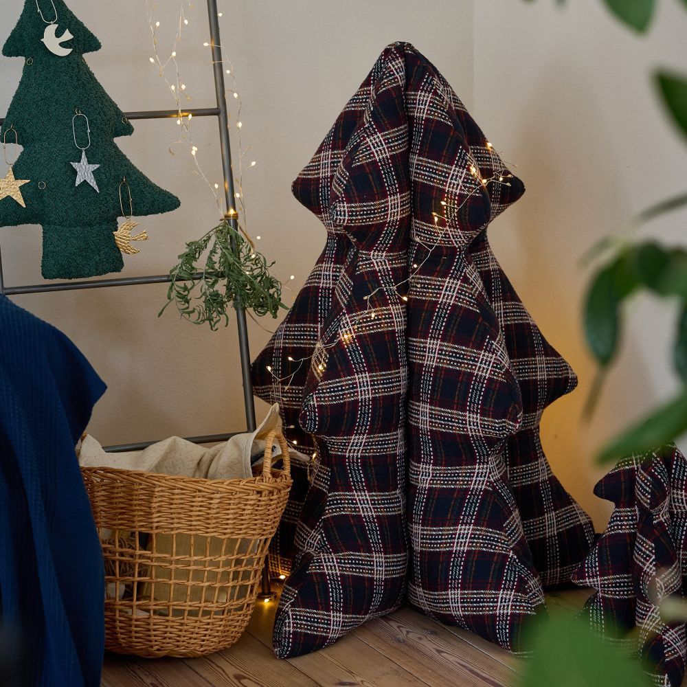 ツイードチェックのツリークッション Lサイズ 抱きしめたくなる ツリークッションでクリスマスの思い出作り