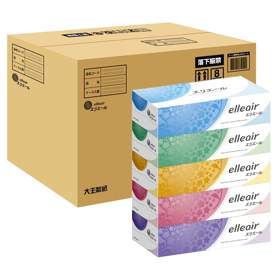 パルプ ケース販売 180組×60箱 5箱×12パック 箱ティシュー エリエール