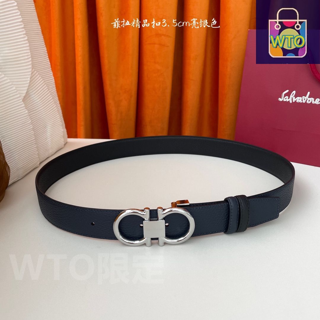 今日特価】FERRAGAMO フェラガモ ダブルフェイスレザーベルト-1