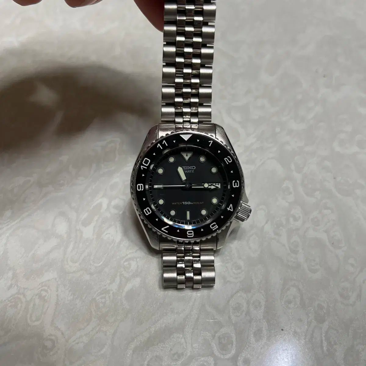 SEIKO セイコー 6458-6000 ブラック クオーツ メンズ 腕時計 R7-1696