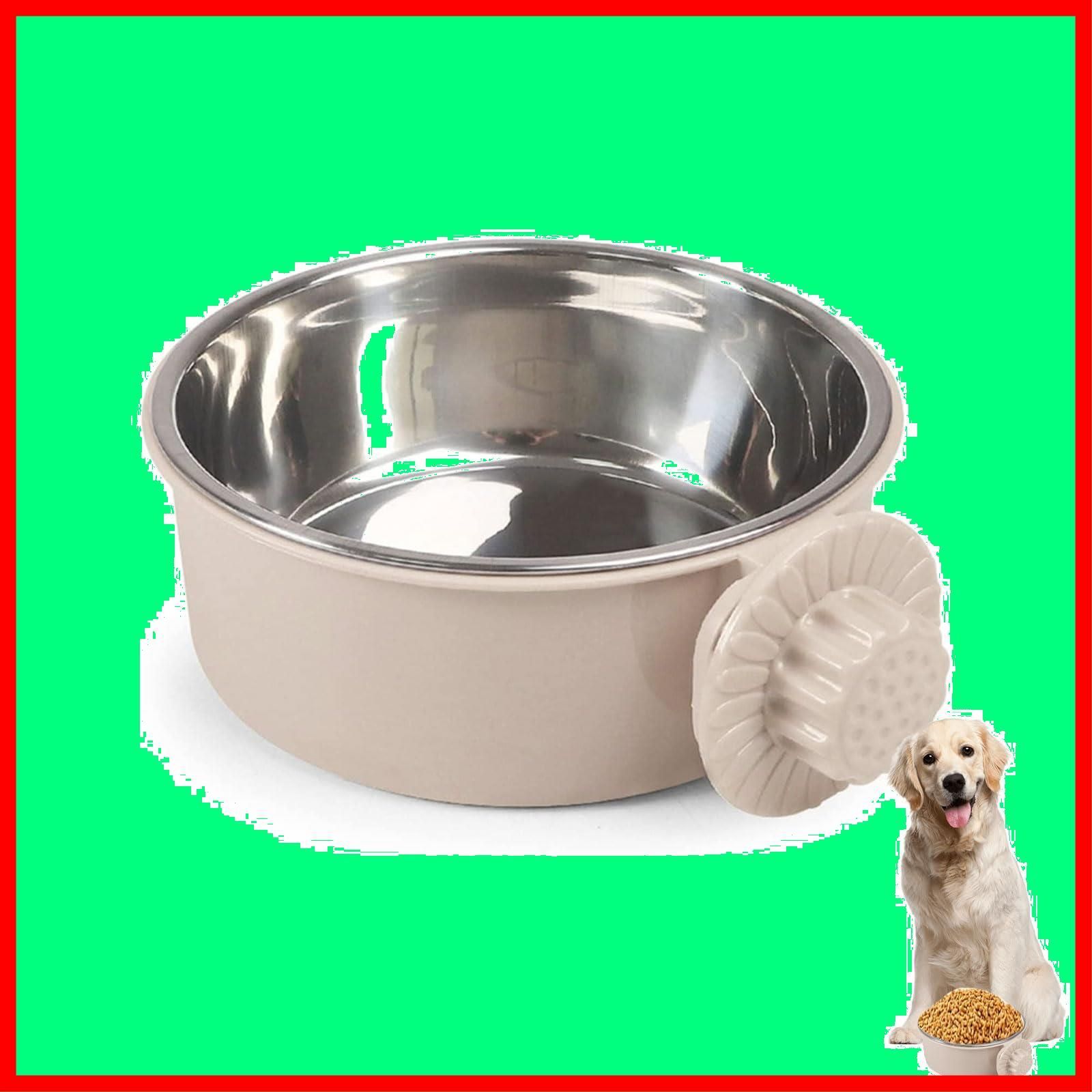 数量 Kingsie ペットボウル ハンガー ゲージ用 フィーダー ステンレス製 取り外し 給食 給水器 餌入れ 猫 犬 うさぎ 小動物用 食器 グレー