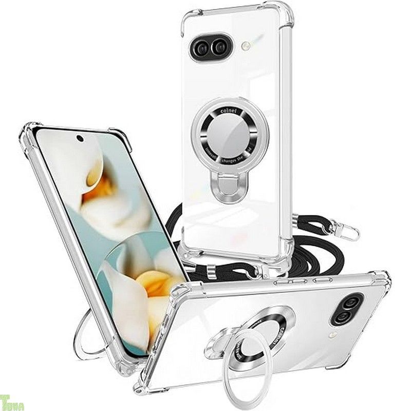 SALE，限定セール weiaoluo Google Pixel 9A ケース クリア リング付き MagSafe対応 ショルダー pixel 9a ケース 耐衝撃 ピクセル9a 対応 スマホケース ワイヤレス充電 マグネット搭載 調節可能 保護ソフト 取り外し 薄型 TP その他
