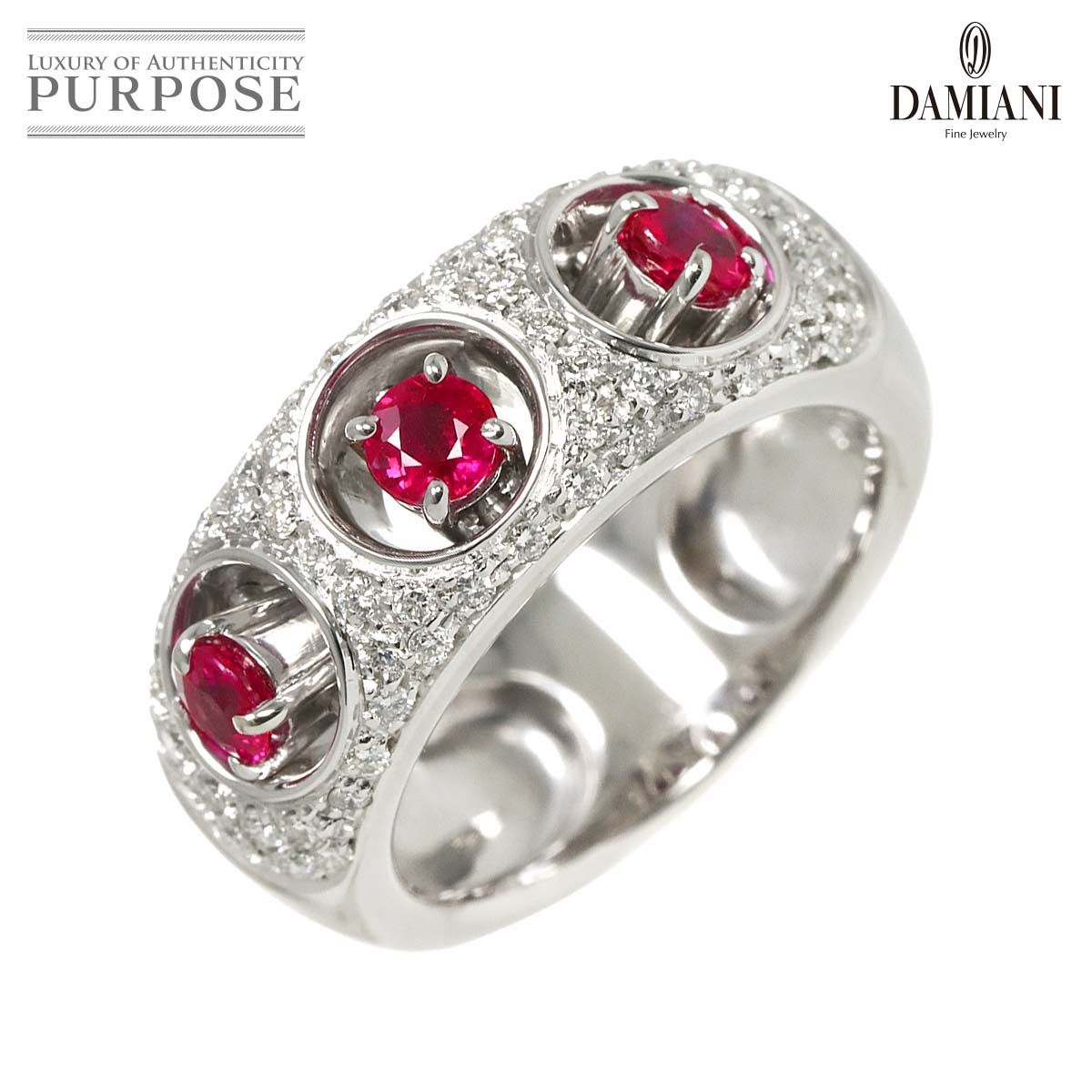 ダミアーニ DAMIANI 14号 リング ルビー ダイヤ K18 WG ホワイトゴールド 750 指輪 Ring 90282319
