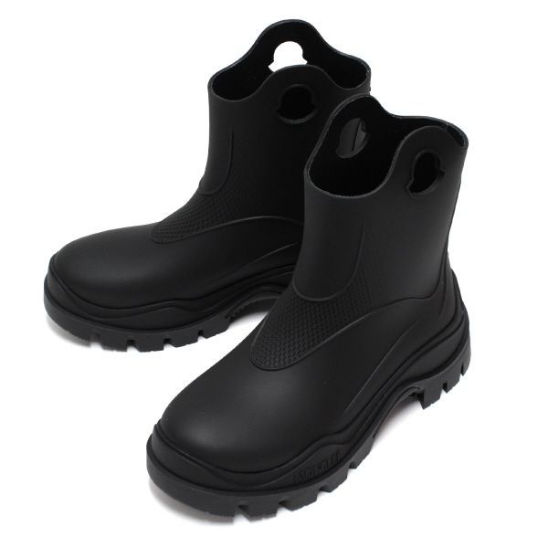 【関税込み】Moncler ブラック Misty ブーツ 関税☆希少【MONCLER】Misty Rain Ankle Boots☆Black☆ロゴ入り