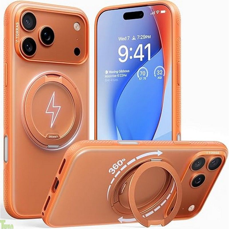 TORRAS iPhone 17 Pro Max 用ケース カチカチ 多機能360度回転スタンド リング Ostand O3 Fitness MagSafe対応 米軍MIL規格耐衝撃 スタンド 指紋防止 黄変防止 カメラコントロールボタン付き スト.