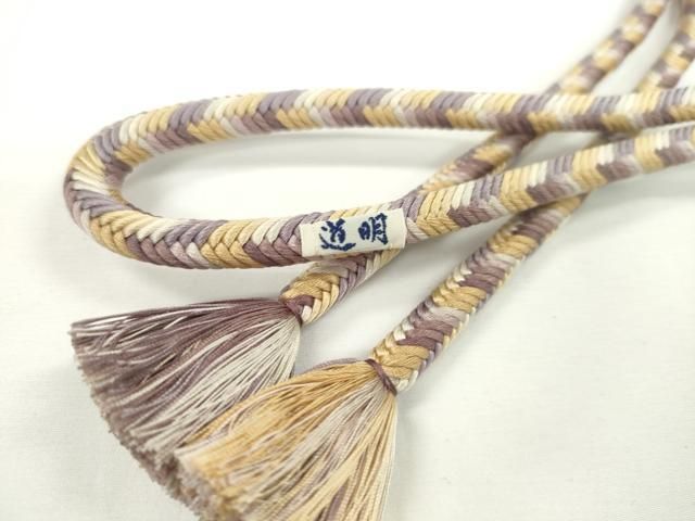 平和屋着物●極上　有職組紐道明　帯締め　奈良組　宮内庁御用　国立博物館御用　東京芸術大学御用　逸品　未使用　DZAA11871kh6 平和屋着物○極上 有職組紐道明 帯締め 奈良組 緑黄色 宮内庁御用 国立